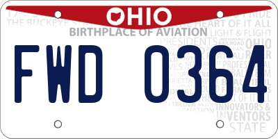 OH license plate FWD0364