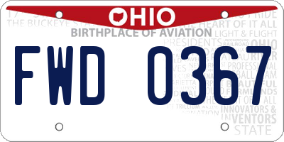 OH license plate FWD0367