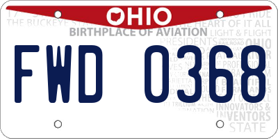OH license plate FWD0368