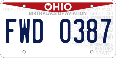 OH license plate FWD0387