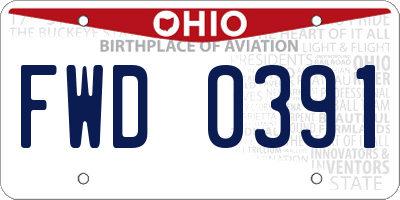 OH license plate FWD0391
