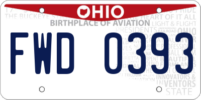 OH license plate FWD0393
