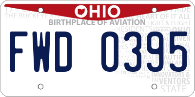 OH license plate FWD0395