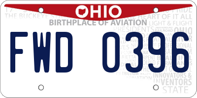 OH license plate FWD0396
