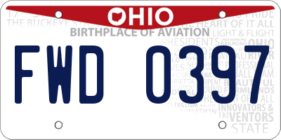 OH license plate FWD0397