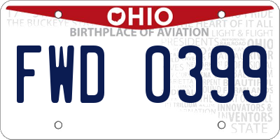 OH license plate FWD0399