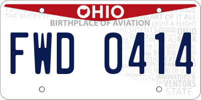 OH license plate FWD0414