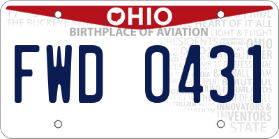 OH license plate FWD0431