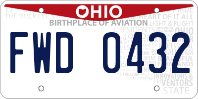 OH license plate FWD0432