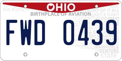 OH license plate FWD0439