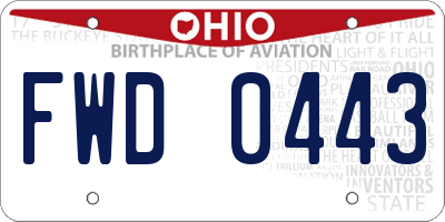 OH license plate FWD0443
