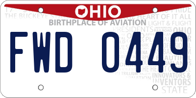 OH license plate FWD0449
