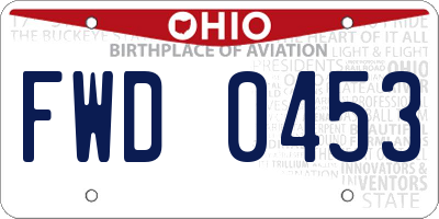 OH license plate FWD0453