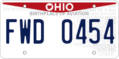 OH license plate FWD0454