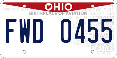 OH license plate FWD0455