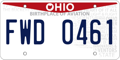OH license plate FWD0461