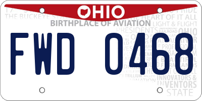 OH license plate FWD0468