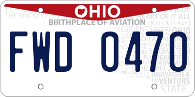 OH license plate FWD0470