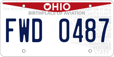 OH license plate FWD0487