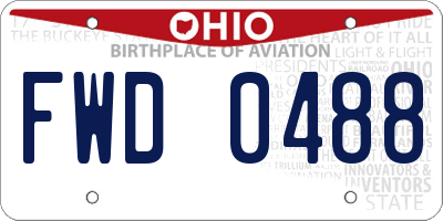 OH license plate FWD0488