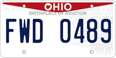 OH license plate FWD0489