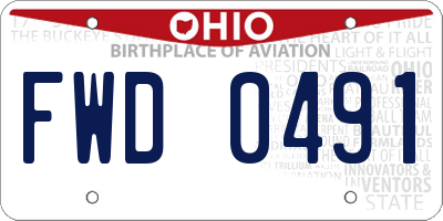 OH license plate FWD0491