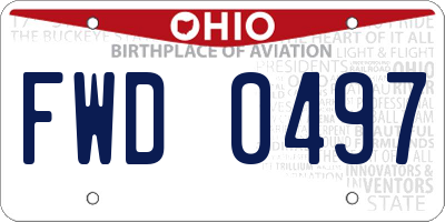 OH license plate FWD0497