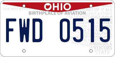 OH license plate FWD0515