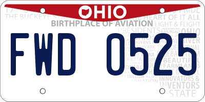 OH license plate FWD0525