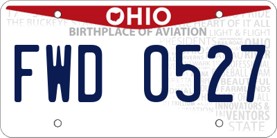 OH license plate FWD0527