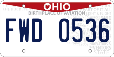 OH license plate FWD0536