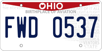OH license plate FWD0537