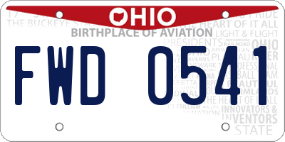 OH license plate FWD0541