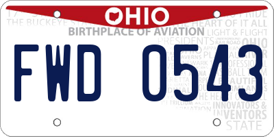 OH license plate FWD0543