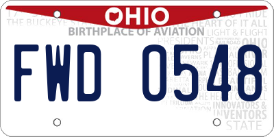 OH license plate FWD0548