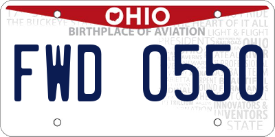 OH license plate FWD0550