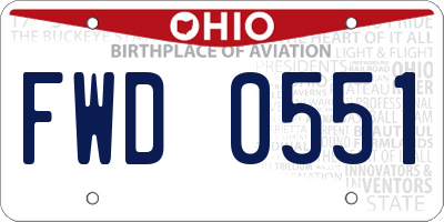 OH license plate FWD0551