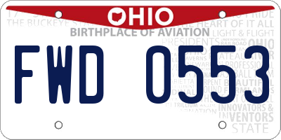 OH license plate FWD0553