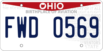 OH license plate FWD0569