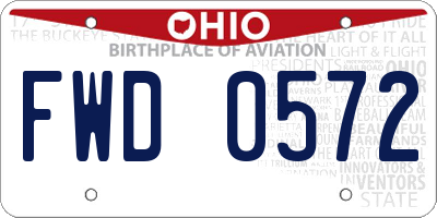 OH license plate FWD0572