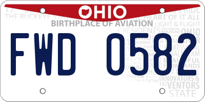 OH license plate FWD0582