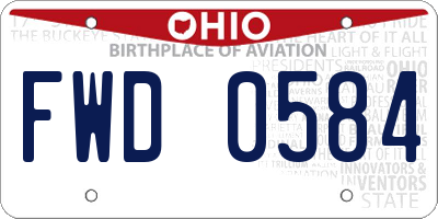 OH license plate FWD0584