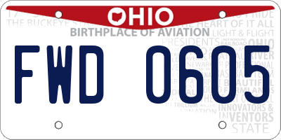 OH license plate FWD0605