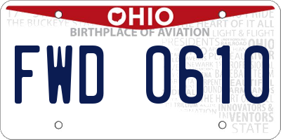 OH license plate FWD0610