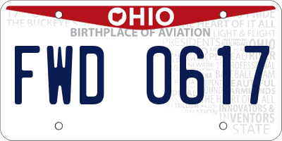 OH license plate FWD0617
