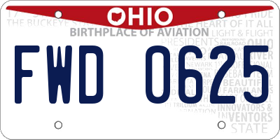 OH license plate FWD0625