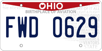 OH license plate FWD0629