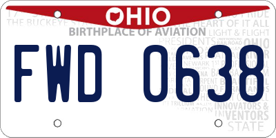 OH license plate FWD0638