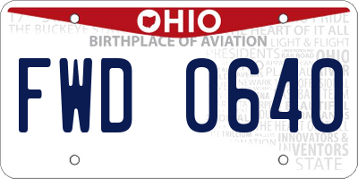 OH license plate FWD0640