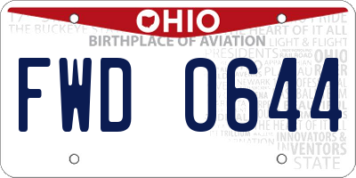 OH license plate FWD0644